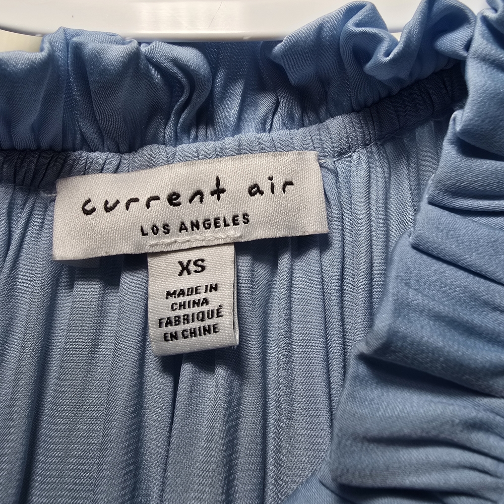 Current Air Blue Pleated Halter Midi Sundress - Picture 2 of 9